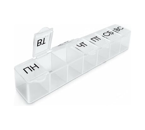 Таблетница-контейнер DASWERK для лекарств и витаминов, 7 дней/1 прием, компактный 630843