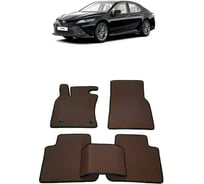 Ковры в салон автомобиля Eva Smart toyota camry viii (xv70) 2017 - эва сота коричневые c коричневой окантовкой 2675-A6A6-S