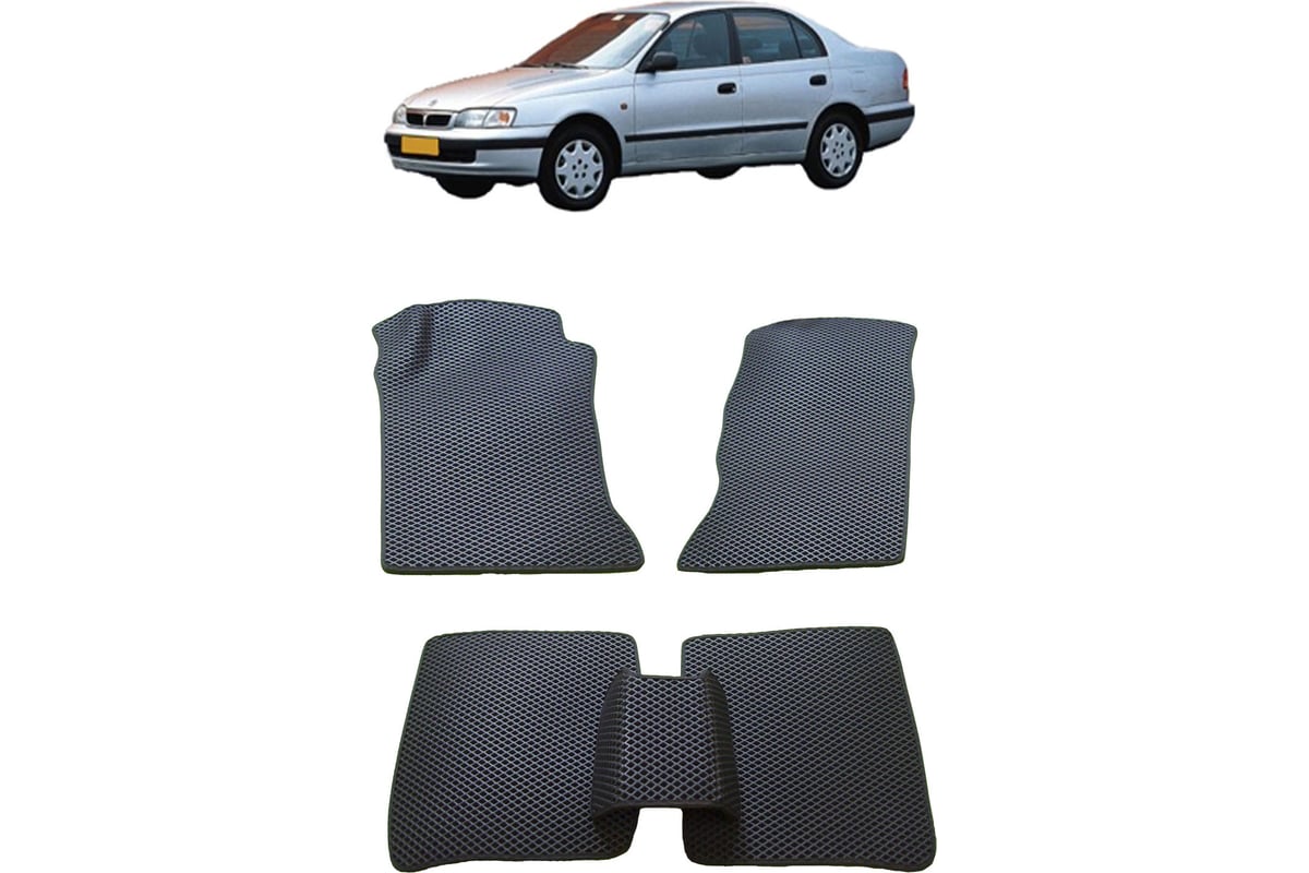 Ковры в салон автомобиля Eva Smart toyota carina e 1992 - 1997 эва сота  коричневые c красной окантовкой 2880-A6A7-S - заказать в интернет-магазине:  цена, описание, отзывы.