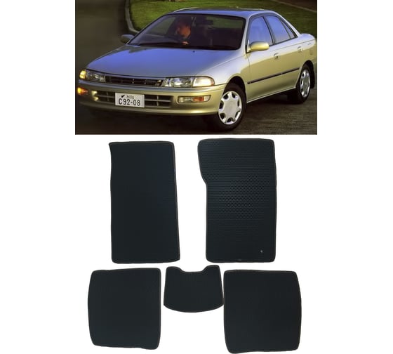 Ковры в салон автомобиля Eva Smart toyota carina (t190) правый руль 1992 - 1996 эва сота коричневые c бежевой окантовкой 2563-A6A1-S 1