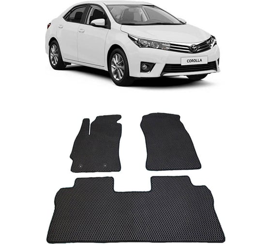 Ковры в салон автомобиля Eva Smart toyota corolla xi (e160, e170) 2013 - эва сота бежевые c серой окантовкой 1806-A1B1-S 1