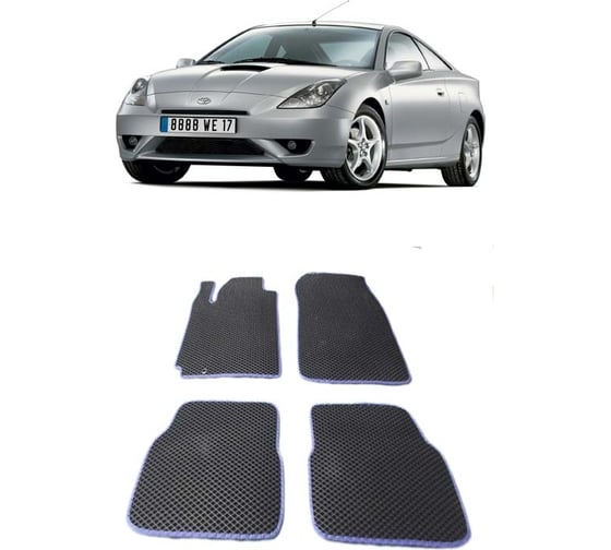 Ковры в салон автомобиля Eva Smart toyota celica vii (t230) 1999 - 2002 эва сота коричневые c синей окантовкой 1800-A6B2-S 1