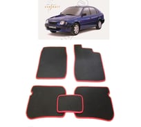 Ковры в салон автомобиля Eva Smart toyota corolla (e110) правый руль 1997 - 2000 эва сота бежевые c красной окантовкой 2222-A1A7-S