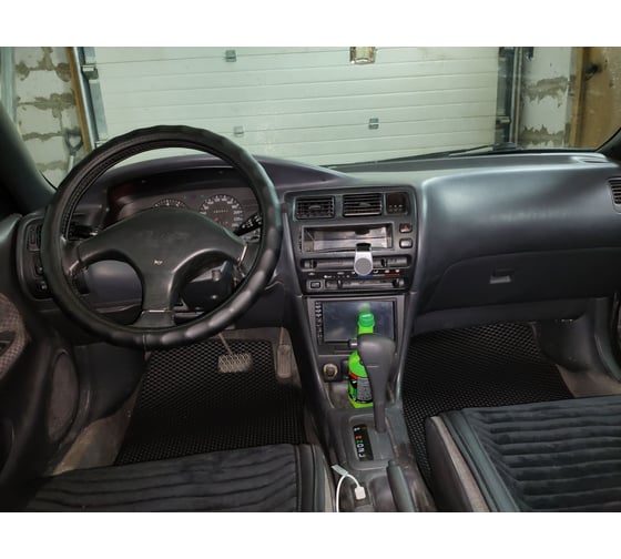 Ковры в салон автомобиля Eva Smart toyota corolla vii (e100) 1991 - 2000 эва сота чёрные c синей окантовкой 3334-B5B2-S