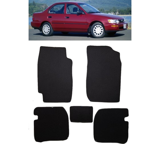 Ковры в салон автомобиля Eva Smart toyota corolla vii (e100) 1991 - 2000 эва сота коричневые c бежевой окантовкой 3334-A6A1-S 1