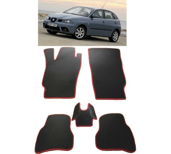 Ковры в салон автомобиля Eva Smart seat ibiza iii хэтчбек рестайлинг 2006 - 2008 эва сота коричневые c черной окантовкой 3104-A6B5-S 1