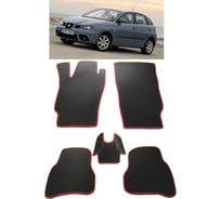 Ковры в салон автомобиля Eva Smart seat ibiza iii хэтчбек рестайлинг 2006 - 2008 эва сота коричневые c синей окантовкой 3104-A6B2-S
