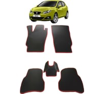 Ковры в салон автомобиля Eva Smart seat ibiza iv хэтчбек 2008 - 2017 эва сота чёрные c синей окантовкой 2491-B5B2-S