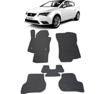 Ковры в салон автомобиля Eva Smart seat leon ii 2005 - 2012 эва сота серые c красной окантовкой 1717-B1A7-S