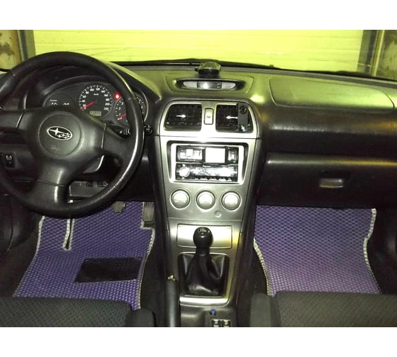 Ковры в салон автомобиля Eva Smart subaru impreza ii 2002 - 2007 эва сота коричневые c красной окантовкой 1750-A6A7-S