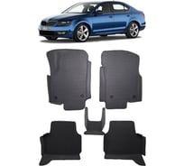 Ковры в салон автомобиля Eva Smart skoda octavia (a7) вариант макси 3d 2013 - 2020 эва сота коричневые c черной окантовкой 3212-A6B5-S