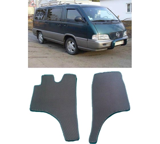 Ковры в салон автомобиля Eva Smart ssang yong istana 1995 - 2003 эва сота серые c коричневой окантовкой 2441-B1A6-S 1