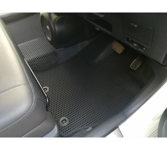 Ковры в салон автомобиля Eva Smart toyota bb ii правый руль 2005 - 2008 эва сота чёрные c синей окантовкой 2975-B5B2-S