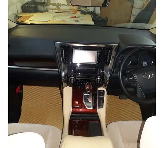 Ковры в салон автомобиля Eva Smart toyota alphard iii правый руль 7мест 2015 - 2017 эва сота бежевые c коричневой окантовкой 3040-A1A6-S