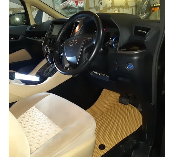 Ковры в салон автомобиля Eva Smart toyota alphard iii правый руль 7мест 2015 - 2017 эва сота бежевые c коричневой окантовкой 3040-A1A6-S