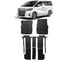 Ковры в салон автомобиля Eva Smart toyota alphard iii рестайлинг 7мест 2017 - эва сота чёрные c синей окантовкой 3195-B5B2-S 1
