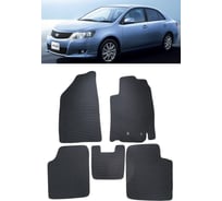 Ковры в салон автомобиля Eva Smart toyota allion (t260) правый руль 2007 - эва сота коричневые c синей окантовкой 2694-A6B2-S