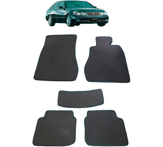 Ковры в салон автомобиля Eva Smart toyota aristo правый руль 1997 - 2004 эва сота серые c бежевой окантовкой 2066-B1A1-S 1