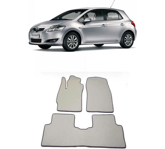 Ковры в салон автомобиля Eva Smart toyota auris i 2006 - 2012 эва сота коричневые c красной окантовкой 1788-A6A7-S