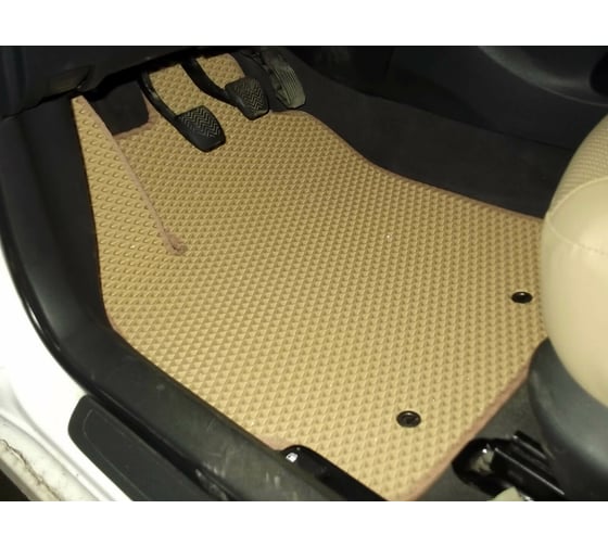 Ковры в салон автомобиля Eva Smart toyota auris i 2006 - 2012 эва сота бежевые c серой окантовкой 1788-A1B1-S