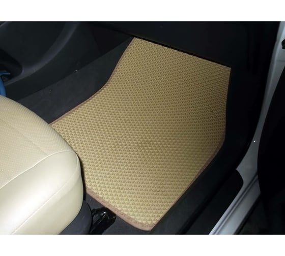 Ковры в салон автомобиля Eva Smart toyota auris i 2006 - 2012 эва сота бежевые c серой окантовкой 1788-A1B1-S