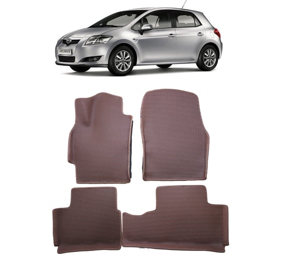 Ковры в салон автомобиля Eva Smart toyota auris i вариант макси 3d 2006 - 2012 эва сота бежевые c красной окантовкой 3402-A1A7-S 1