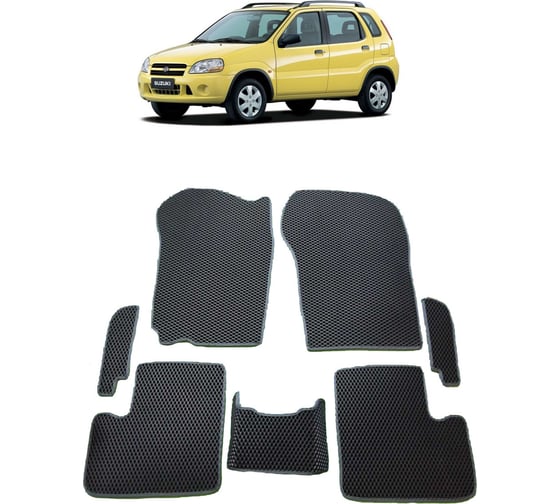 Ковры в салон автомобиля Eva Smart suzuki ignis i 2000 - 2006 эва сота бежевые c бежевой окантовкой 2896-A1A1-S 1
