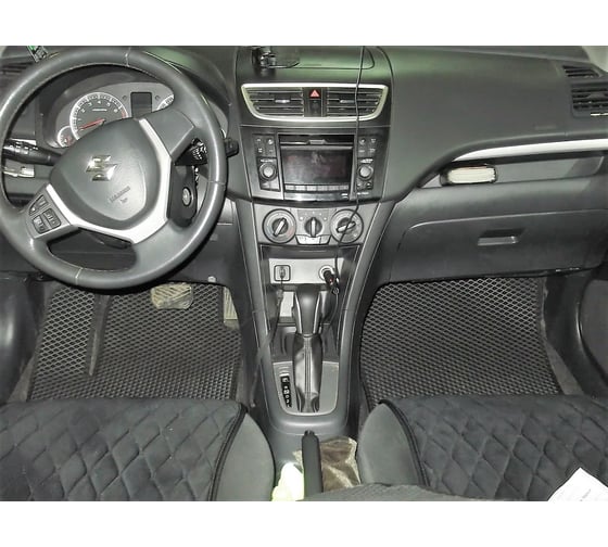 Ковры в салон автомобиля Eva Smart suzuki swift iv 2010 - 2013 эва сота серые c серой окантовкой 2198-B1B1-S
