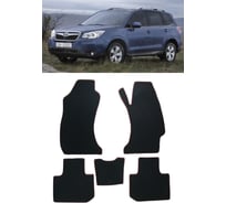 Ковры в салон автомобиля Eva Smart subaru forester iv (sj) правый руль 2013 - 2018 эва сота чёрные c красной окантовкой 3449-B5A7-S