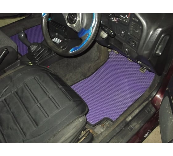 Ковры в салон автомобиля Eva Smart subaru legacy i правый руль 1989 - 1994 эва сота чёрные c бежевой окантовкой 2538-B5A1-S