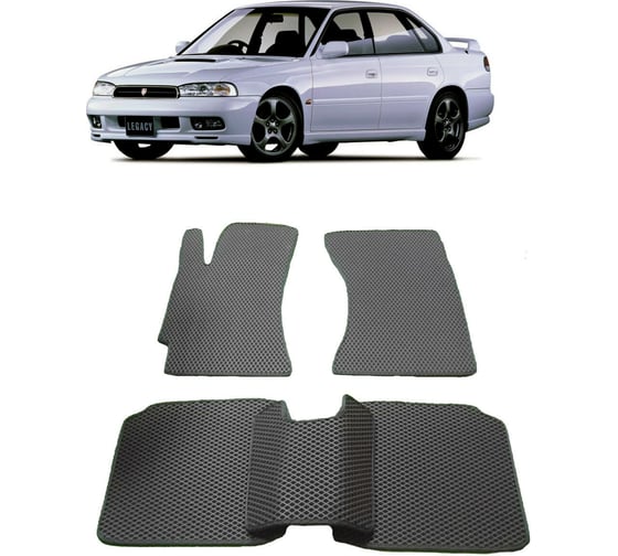Ковры в салон автомобиля Eva Smart subaru legacy ii 1994 - 1999 эва сота коричневые c коричневой окантовкой 2857-A6A6-S 1