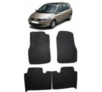 Ковры в салон автомобиля Eva Smart renault scenic ii 2003 - 2010 эва сота серые c черной окантовкой 1705-B1B5-S