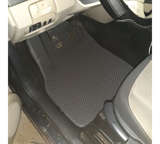 Ковры в салон автомобиля Eva Smart renault scenic ii grand 5мест 2003 - 2010 эва сота чёрные c синей окантовкой 2587-B5B2-S
