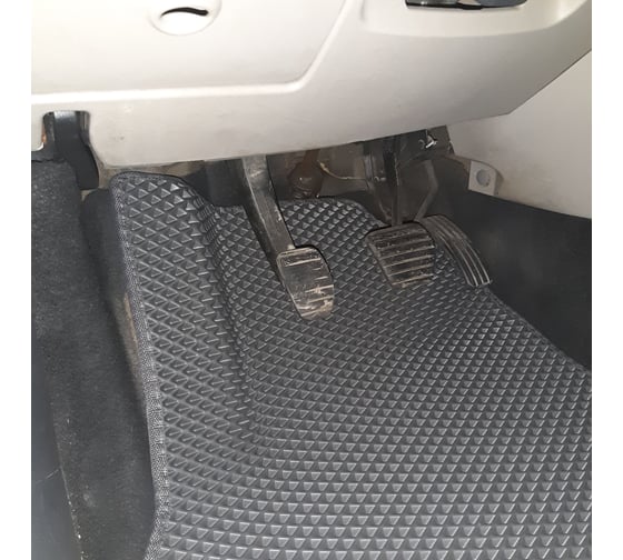 Ковры в салон автомобиля Eva Smart renault scenic ii grand 5мест 2003 - 2010 эва сота чёрные c синей окантовкой 2587-B5B2-S