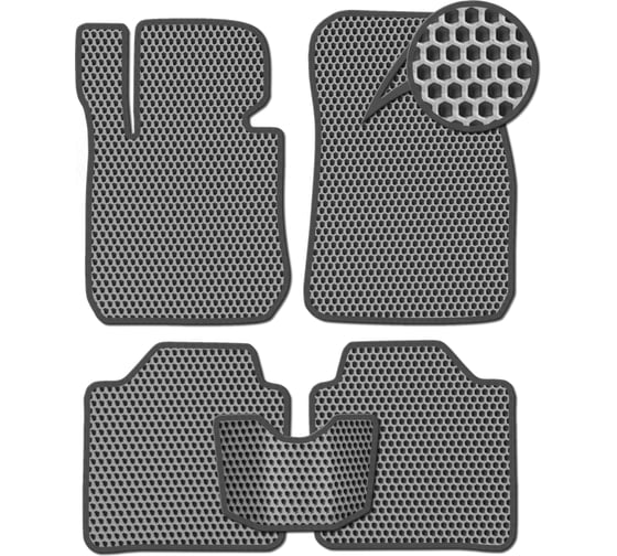 Ковры в салон автомобиля Eva Smart lincoln navigator ii 2002 - 2006 эва сота серые c черной окантовкой 3109-B1B5-S 1