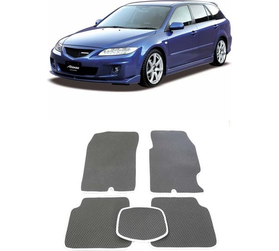 Ковры в салон автомобиля Eva Smart mazda atenza i правый руль универсал 2002 - 2007 эва сота бежевые c красной окантовкой 2266-A1A7-S 1