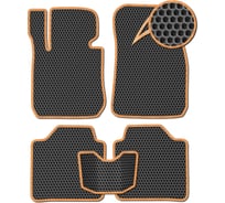 Ковры в салон автомобиля Eva Smart mazda 2 (de) 2007 - 2010 эва сота чёрные c бежевой окантовкой 1440-B5A1-S