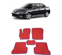 Ковры в салон автомобиля Eva Smart mazda 3 (bk) хэтчбек 2003 - 2009 эва сота серые c красной окантовкой 1442-B1A7-S