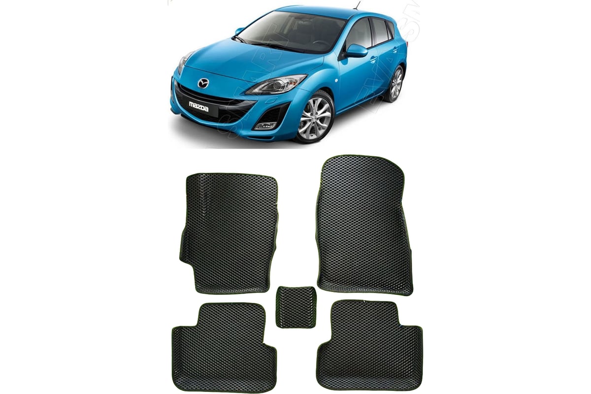 Ковры в салон автомобиля Eva Smart mazda 3 (bl) вариант макси 3d 2009 -  2013 эва сота серые c красной окантовкой 3596-B1A7-S - заказать в  интернет-магазине: цена, описание, отзывы.