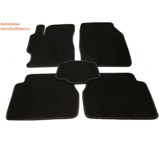 Ковры в салон автомобиля Eva Smart mazda 6 i (gg) 2002 - 2007 эва сота коричневые c бежевой окантовкой 2997-A6A1-S