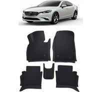 Ковры в салон автомобиля Eva Smart mazda 6 iii (gj) рестайлинг вариант макси 3d 2015 - эва сота серые c синей окантовкой 3565-B1B2-S