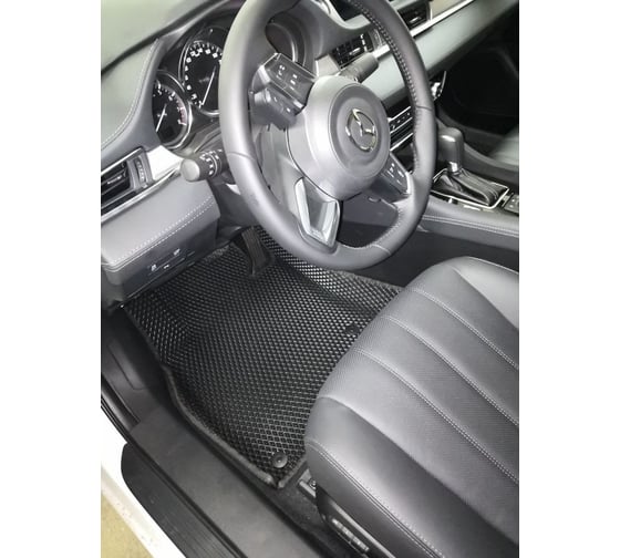 Ковры в салон автомобиля Eva Smart mazda 6 iii (gj) рестайлинг вариант макси 3d 2015 - эва сота коричневые c черной окантовкой 3565-A6B5-S