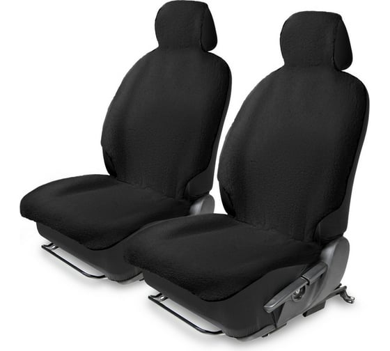 Меховые накидки на сиденье автомобиля AutoFlex из овечьей шерсти, с подголовником, 2 шт. 91217