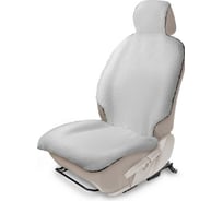 Меховая накидка на сиденье автомобиля AutoFlex из овечьей шерсти, с подголовником, 1 шт., белый 91210