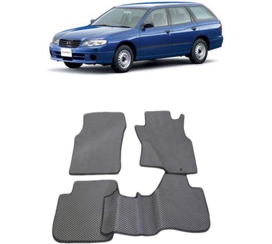 Ковры в салон автомобиля Eva Smart nissan expert правый руль 1999 - 2006 эва сота чёрные c черной окантовкой 2310-B5B5-S 1