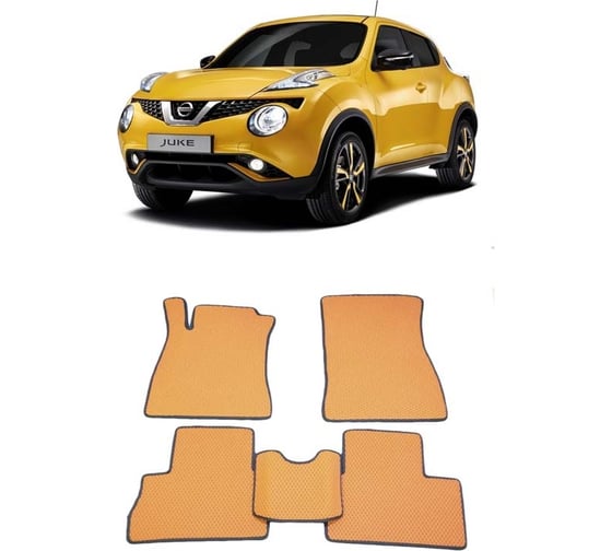 Ковры в салон автомобиля Eva Smart nissan juke 2010 - 2019 эва сота серые c серой окантовкой 1573-B1B1-S 1