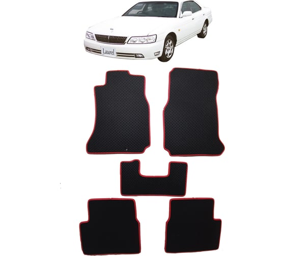 Ковры в салон автомобиля Eva Smart nissan laurel viii (c 35) правый руль 1997 - 2002 эва сота коричневые c синей окантовкой 2518-A6B2-S