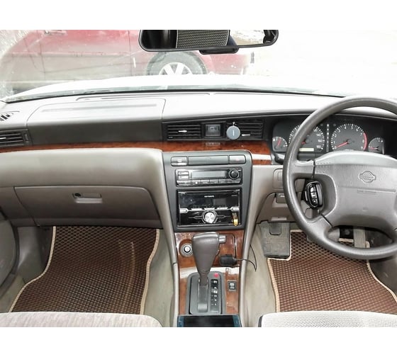 Ковры в салон автомобиля Eva Smart nissan laurel viii (c 35) правый руль 1997 - 2002 эва сота бежевые c красной окантовкой 2518-A1A7-S
