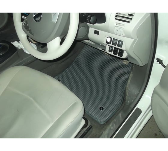 Ковры в салон автомобиля Eva Smart nissan leaf i electro cvt правый руль 5дв хэтчбек 2010 - 2016 эва сота бежевые c красной окантовкой 2863-A1A7-S