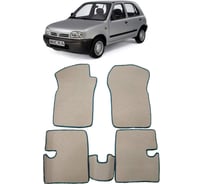 Ковры в салон автомобиля Eva Smart nissan micra ii (k11) 1992 - 2002 эва сота серые c красной окантовкой 2898-B1A7-S